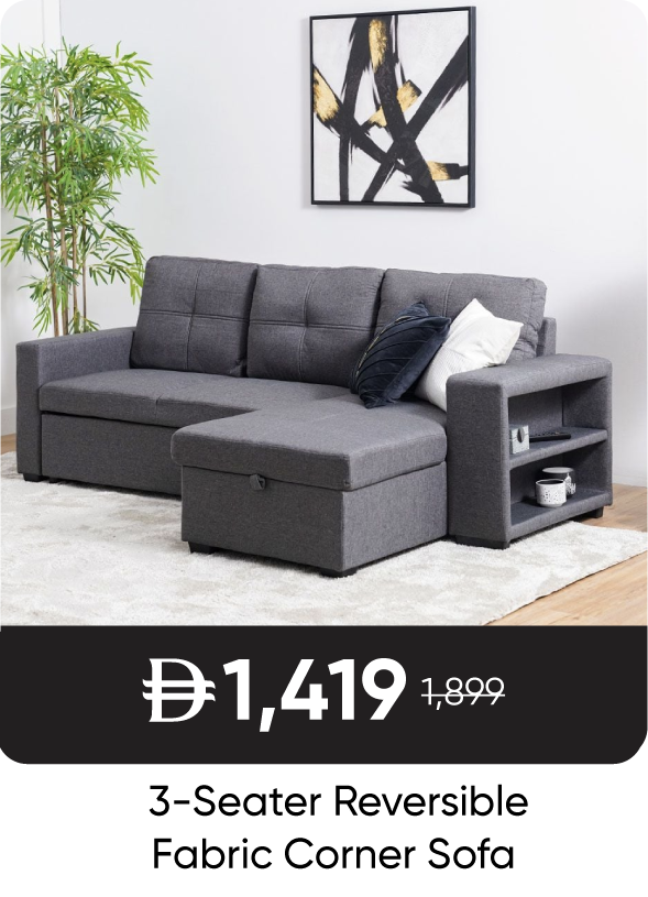 RSU-SD- 3S Fab Corner Sofa Castro